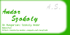 andor szokoly business card